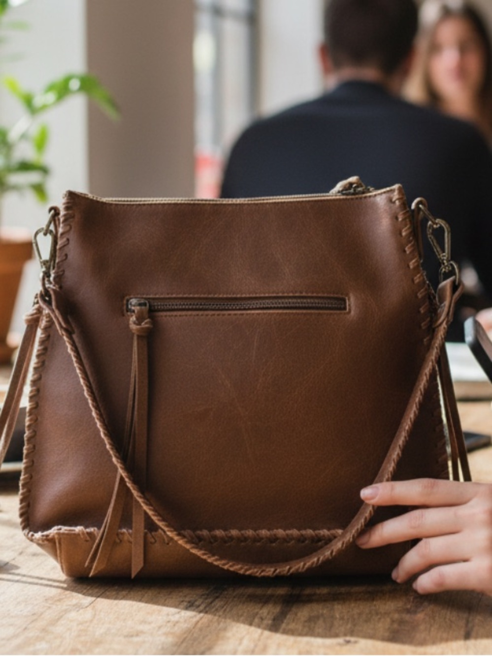 Antic Kraft Vegan Leather Brown  Crossbody Bag